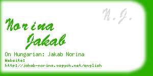 norina jakab business card